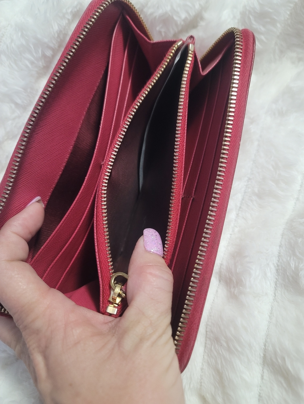 PRADA Ribbon Round Zipper Long Wallet Authentic - Picture 8 of 8